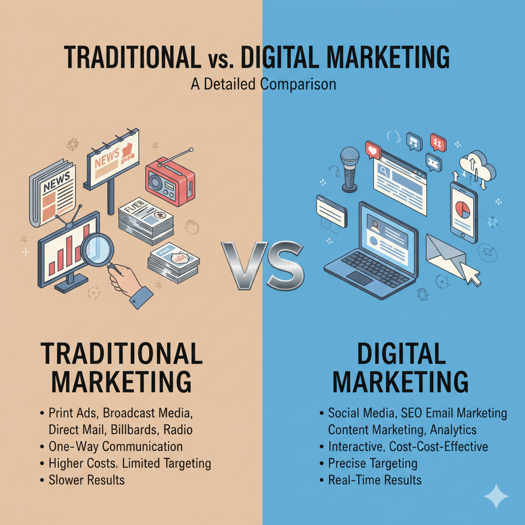 Traditional vs Digital Marketing – A Detailed Comparison